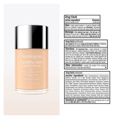 Neutrogena® Healthy Skin Liquid Makeup Broad Spectrum SPF 20, 160C Classic Ivory, 1 Fl. Oz - US 1234
