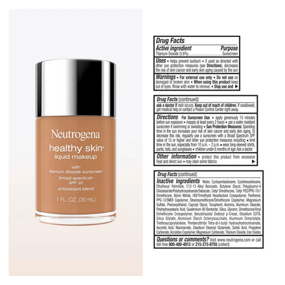 Neutrogena® Healthy Skin Liquid Makeup Broad Spectrum SPF 20, 420W Warm Bronze, 1 Fl. Oz - US 4910