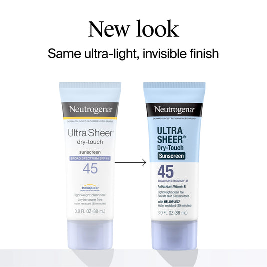Neutrogena Ultra Sheer Dry-Touch Sunscreen Broad Spectrum SPF 45, 3 Fl. Oz, Pack of 2 - US 4945