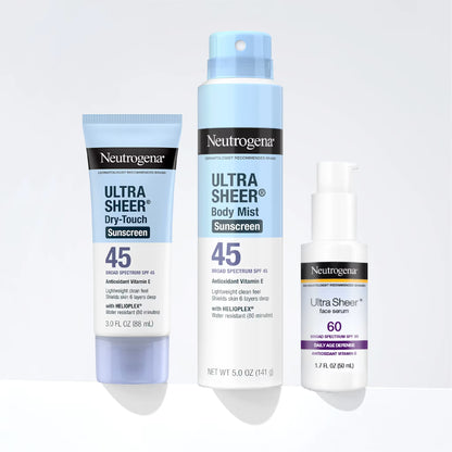 Neutrogena Ultra Sheer Dry-Touch Sunscreen Broad Spectrum SPF 45, 3 Fl. Oz, Pack of 2 - US 4945