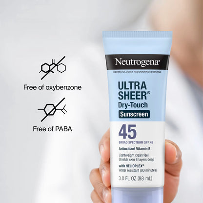 Neutrogena Ultra Sheer Dry-Touch Sunscreen Broad Spectrum SPF 45, 3 Fl. Oz, Pack of 2 - US 4945