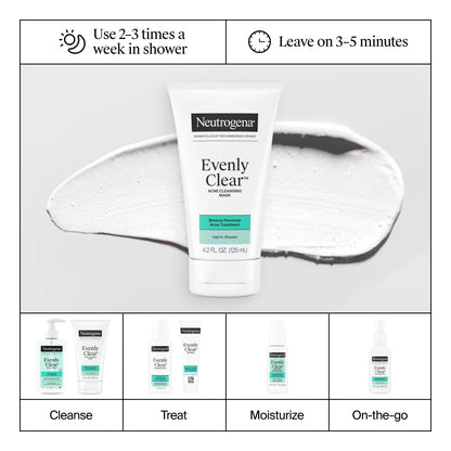 Neutrogena® Evenly Clear™ Acne Cleansing Mask, 4.2 Fl oz - US 9093