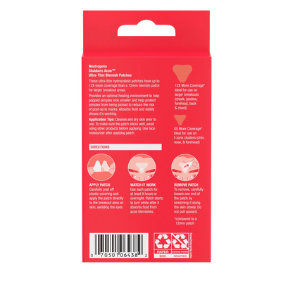 Neutrogena® Stubborn Acne Ultra-Thin Blemish Patches, Combination Pack, 10 Patches - US 8643