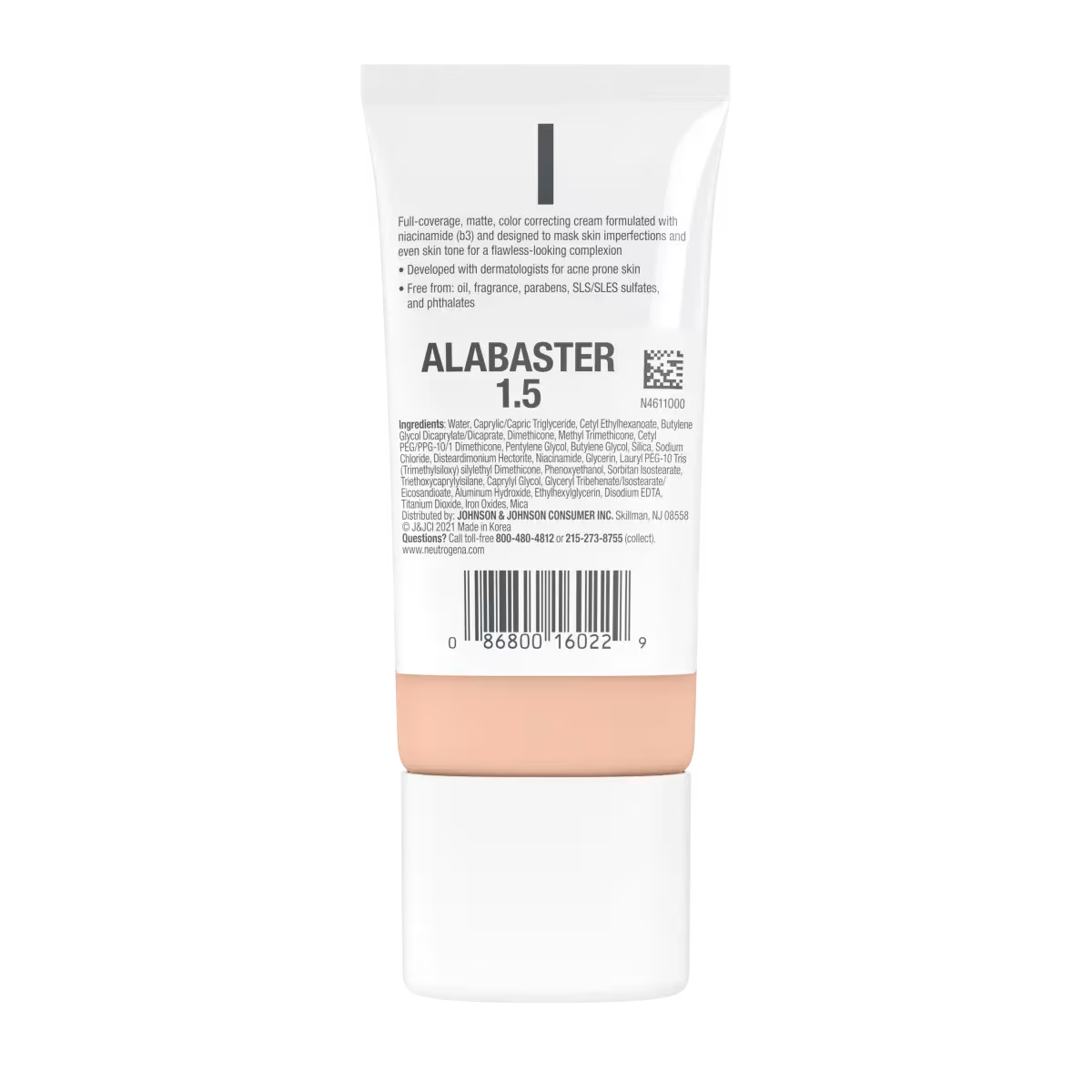 Neutrogena® Clear Coverage Flawless Matte CC Cream, Alabaster 1.5, 1 Oz - US 4456