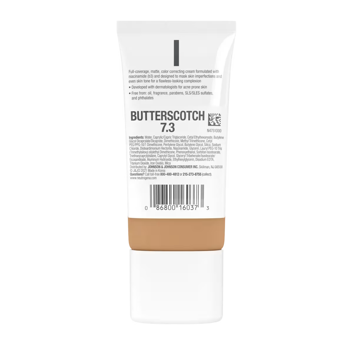 Neutrogena® Clear Coverage Flawless Matte CC Cream, Butterscotch 7.3, 1 Oz - US 3186