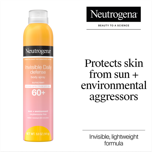Neutrogena® Invisible Daily Defense Body Spray Sunscreen Broad Spectrum SPF 60+, 5.0 Oz - US 4249